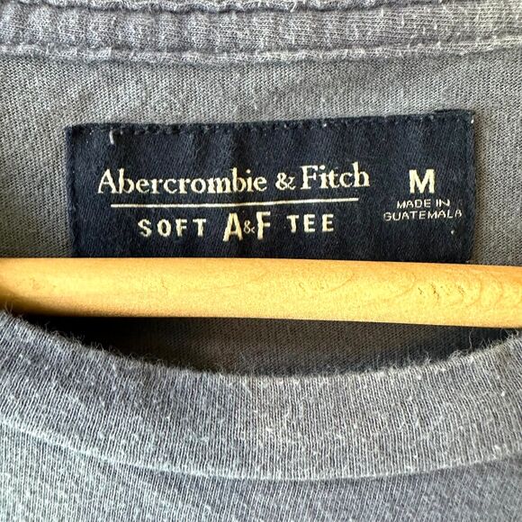 Abercrombie & Fitch Men's Soft Tee Short Sleeve T-Shirt Blue Size Medium M - Picture 4 of 6